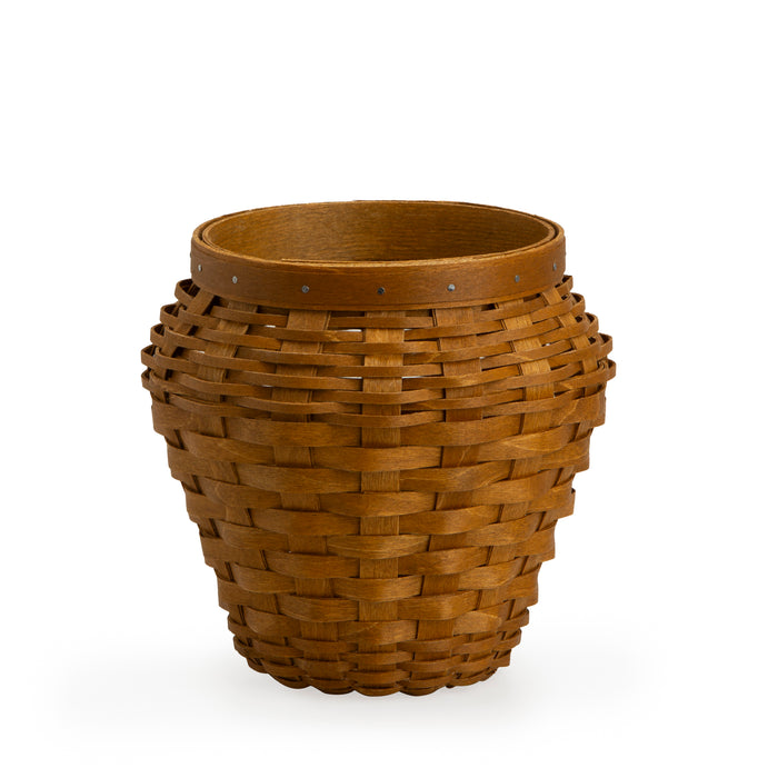 Front of Warm Brown Honey Pot Basket Set with Protector