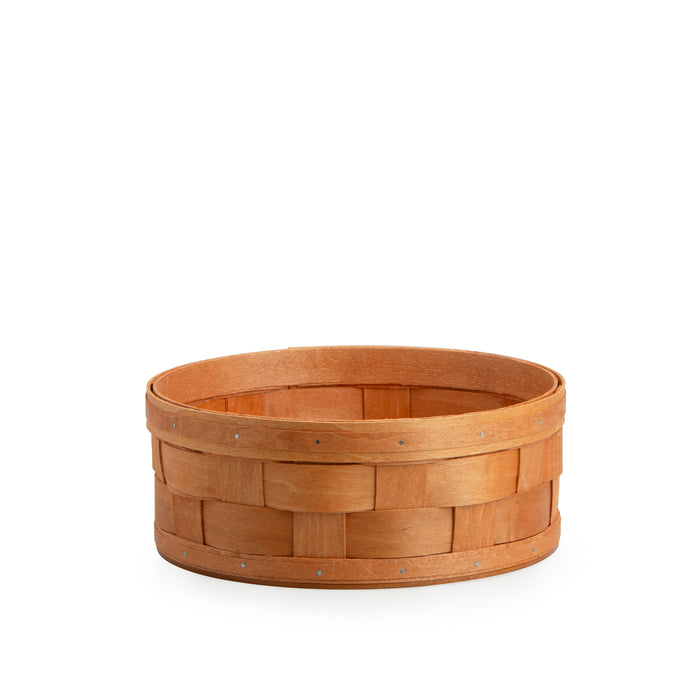 Wide Weave Short Round Basket Set with Protector - Terracotta