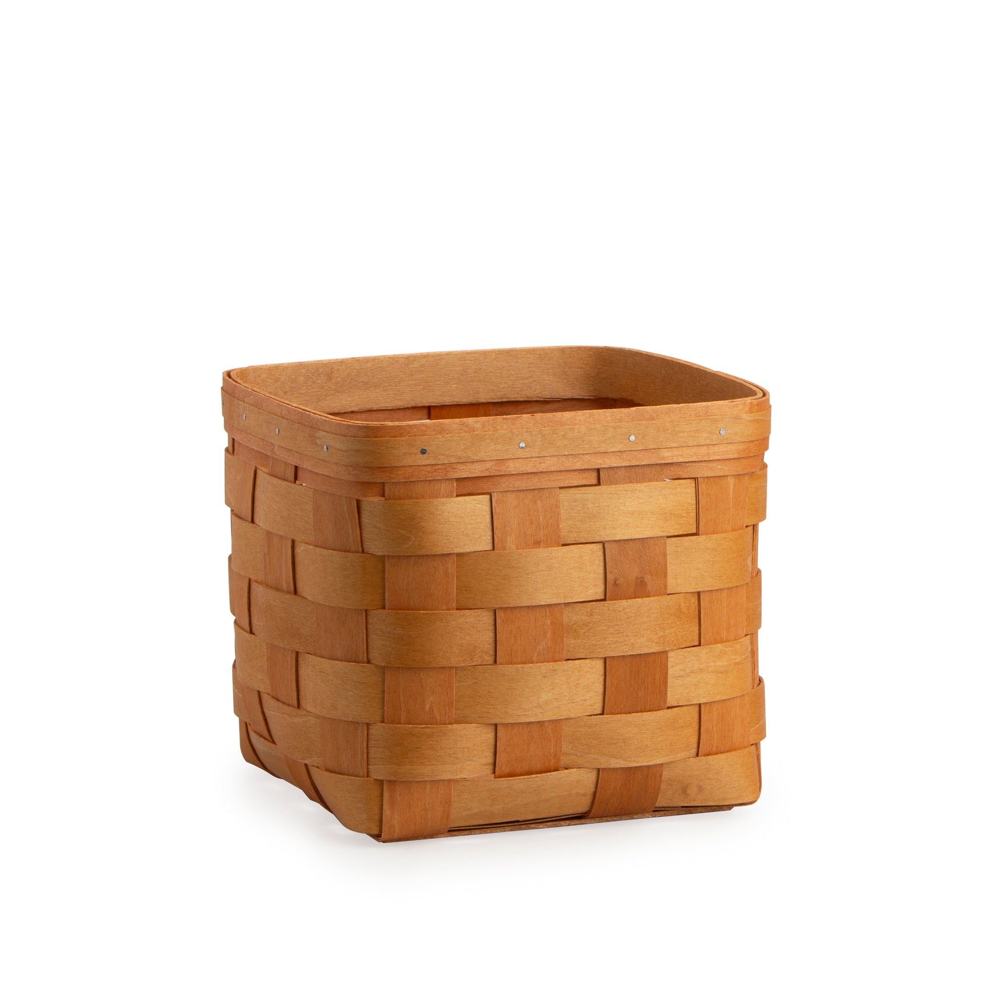Terracotta Wide Weave Square Basket — Longaberger