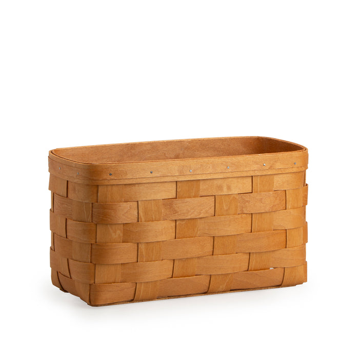 Terracotta Wide Weave Tall Rectangle Basket