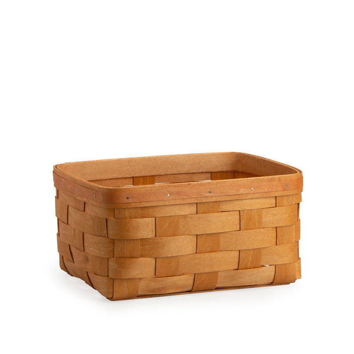 Terracotta Wide Weave Rectangle Basket
