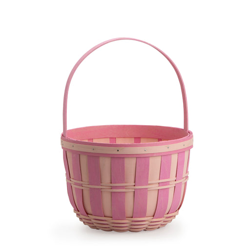 Front of Medium Easter Trug Basket Set with Protector - Pink