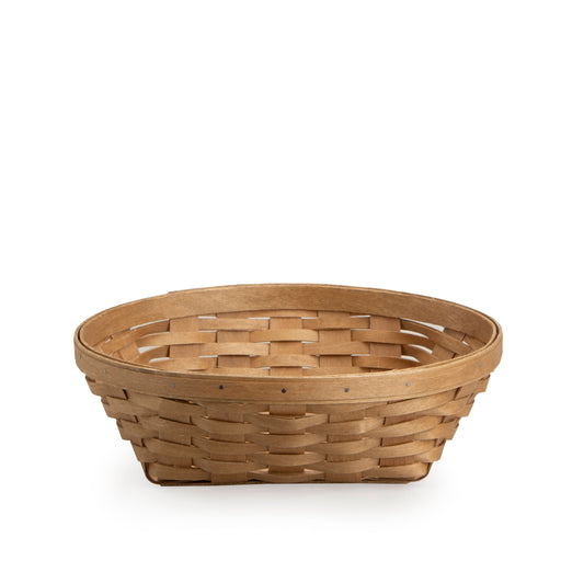 Front of Light Brown Short Round Basket Set with Protector