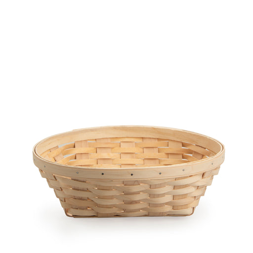 Front of Whitewash Short Round Basket