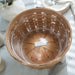 Top view of Light Brown Large Round Basket Set with Protector