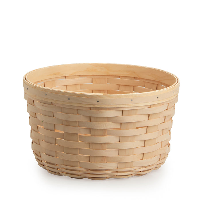 Whitewash Large Round Basket