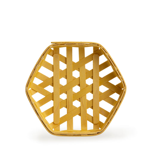 Front of Yellow Honeycomb Basket Set with Protector