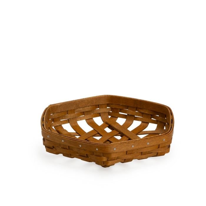 Side view of Warm Brown Honeycomb Basket.