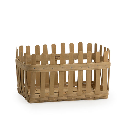Front of Norman Rockwell Picket Fence Basket Set with Protector - Khaki