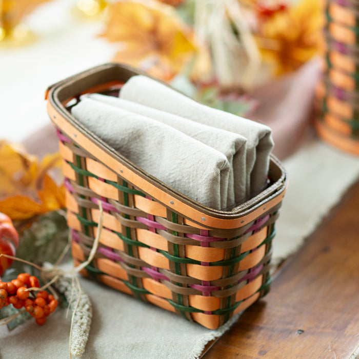 Napkin Holder Set with Protector - Orange Plaid