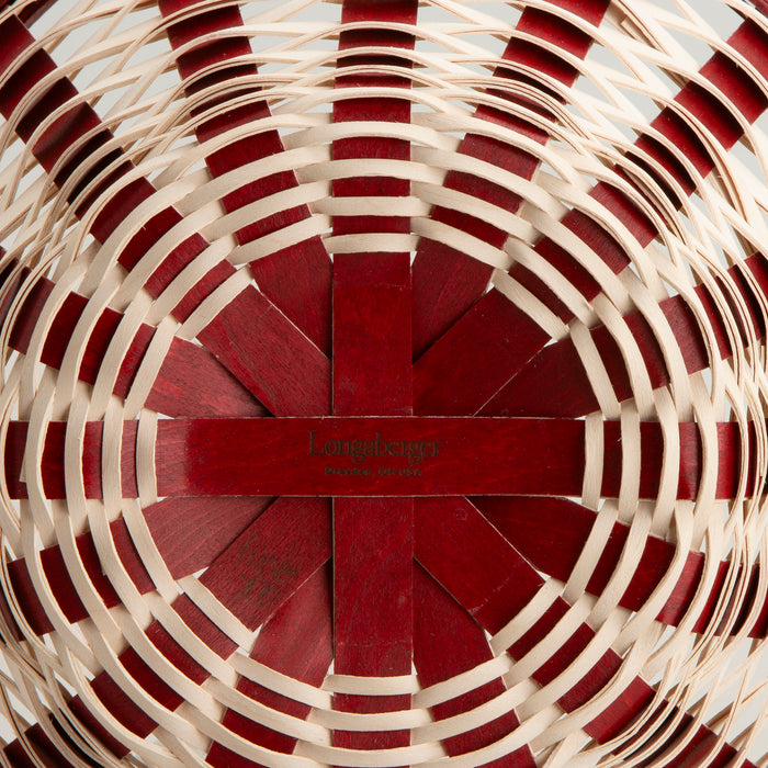 Christmas Weave Serving Bowl Set with Protector - Bold Red and 1973 White