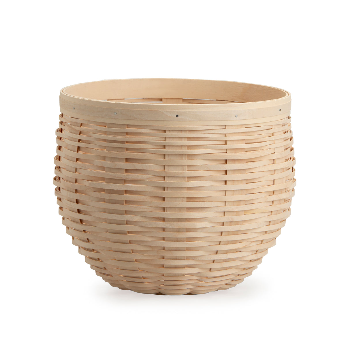 Large Round Nesting Storage Basket with Protector - Whitewashed