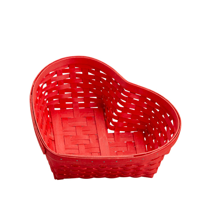 Woven with Love Heart 4-Piece Basket Set with Protectors - Pink and Red