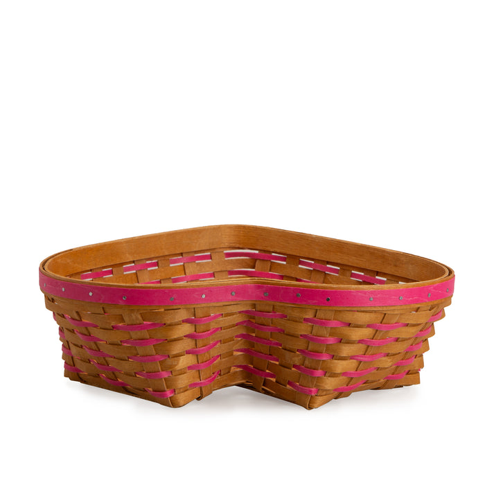 Valentine's Day Woven Heart Basket with Protector - Pink