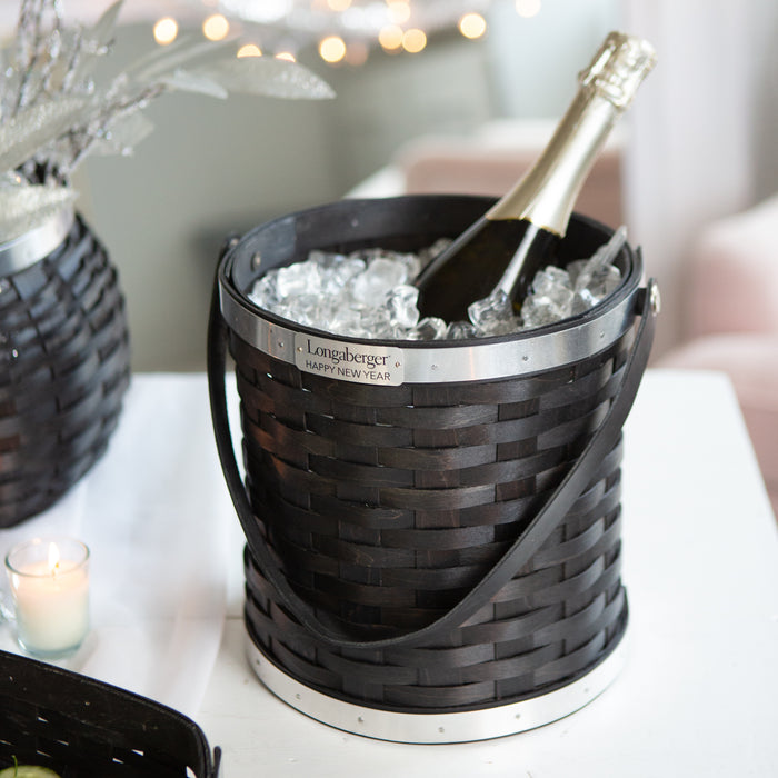 Collector's New Year's Eve Bottle Chiller Basket with Protector - Aluminum
