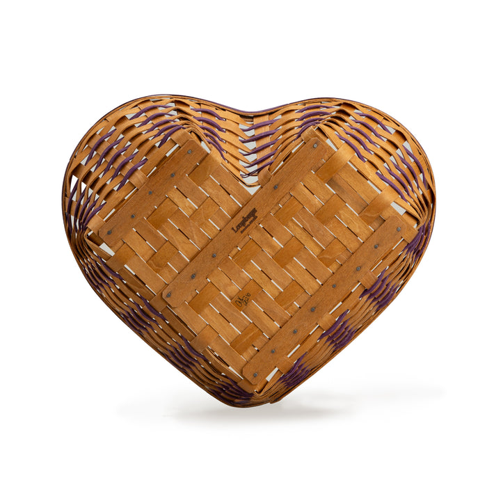 Valentine's Day Woven Heart Basket with Protector - Purple