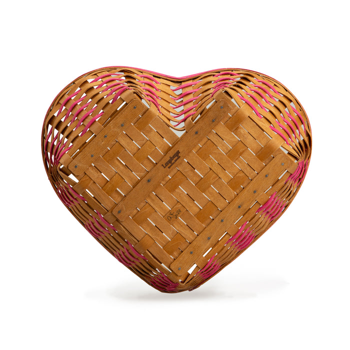 Valentine's Day Woven Heart Basket with Protector - Pink