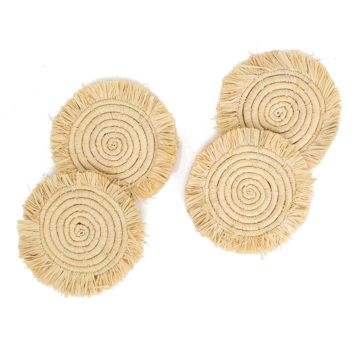 Fringed Natural Drink Coasters