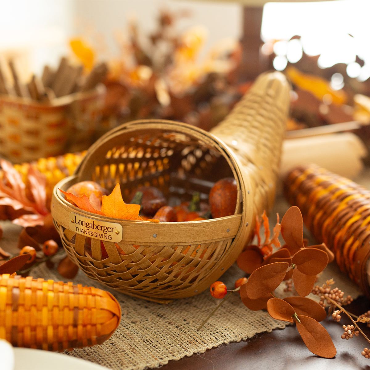 Collector's Railway Depot Basket with Protector - Vintage-Basket Set-Woven Maple Basket-Longaberger