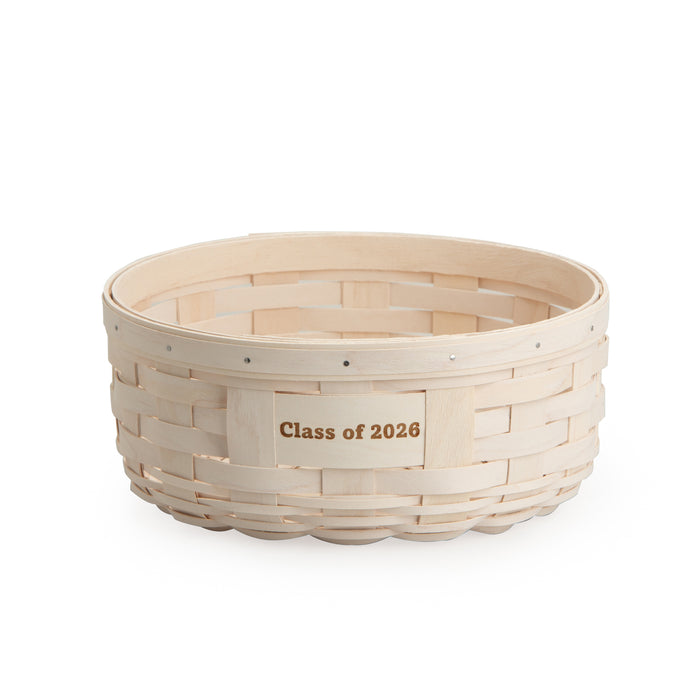 Celebrations Class of 2026 Basket with Protector - 1973 White-Basket Set-Woven Maple Basket-Longaberger