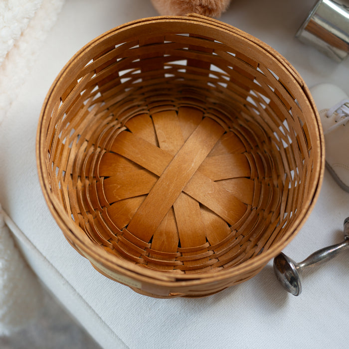 Celebrations Congratulations Basket with Protector - Warm Brown-Basket Set-Woven Maple Basket-Longaberger