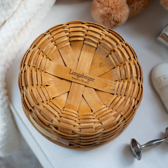 Celebrations Congratulations Basket with Protector - Warm Brown-Basket Set-Woven Maple Basket-Longaberger
