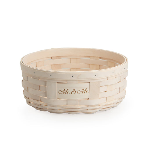 Celebrations Mr. & Mr. Basket with Protector - 1973 White-Basket Set-Woven Maple Basket-Longaberger