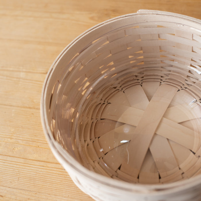 Celebrations Mrs. & Mrs. Basket with Protector - 1973 White-Basket Set-Woven Maple Basket-Longaberger