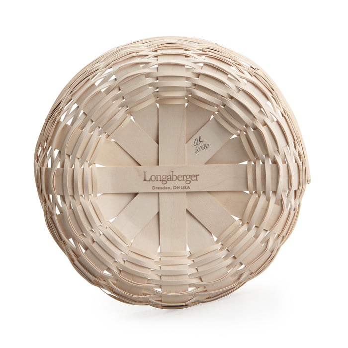 Celebrations Mrs. & Mrs. Basket with Protector - 1973 White-Basket Set-Woven Maple Basket-Longaberger