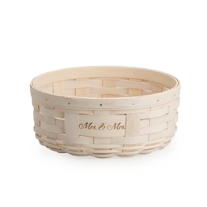 Celebrations Mrs. & Mrs. Basket with Protector - 1973 White-Basket Set-Woven Maple Basket-Longaberger