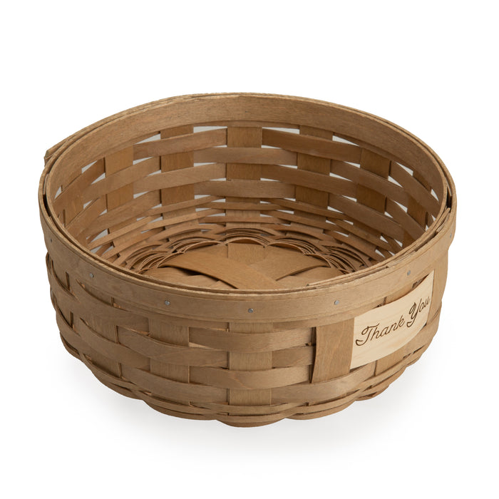 Celebrations Thank You Basket with Protector - Light Brown-Basket Set-Woven Maple Basket-Longaberger