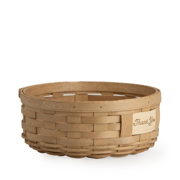 Celebrations Thank You Basket with Protector - Light Brown-Basket Set-Woven Maple Basket-Longaberger