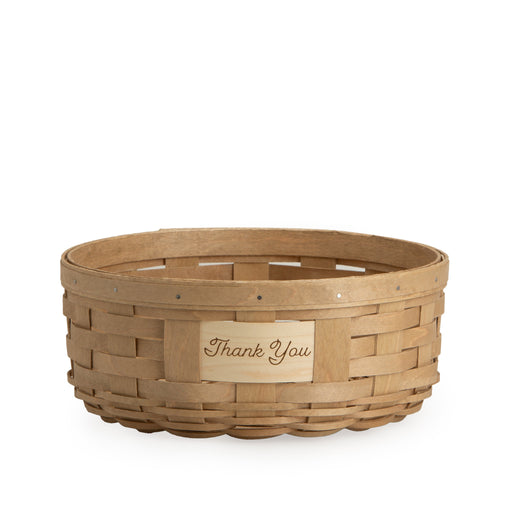 Celebrations Thank You Basket with Protector - Light Brown-Basket Set-Woven Maple Basket-Longaberger
