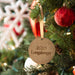 Christmas 4-Piece Wooden Ornament Set - "2025 Longaberger" Round-Ornament Set-Woven Maple Basket-Longaberger