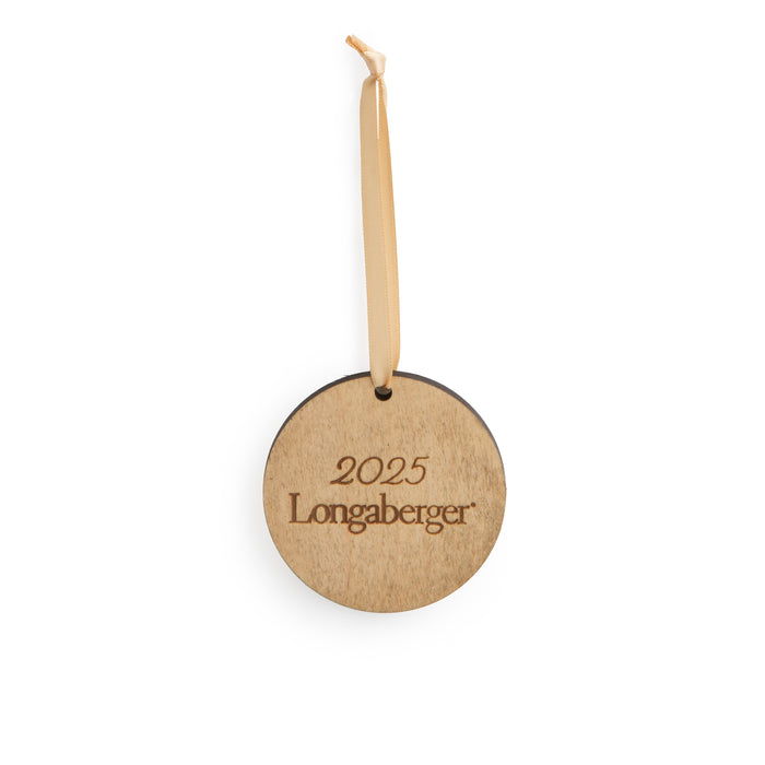Christmas 4-Piece Wooden Ornament Set - "2025 Longaberger" Round