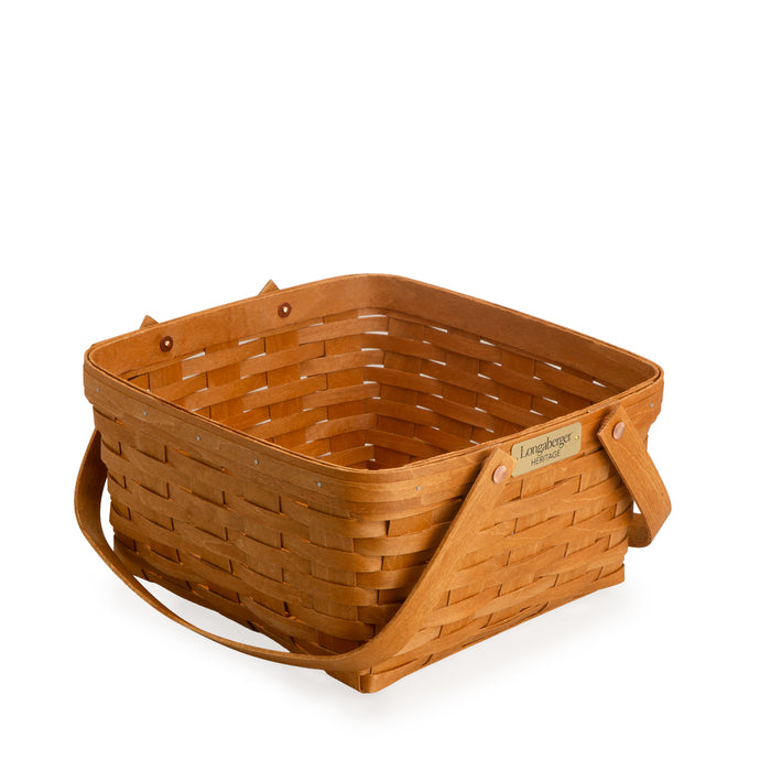 Collector's Heritage Cake Basket with Protector - Warm Brown