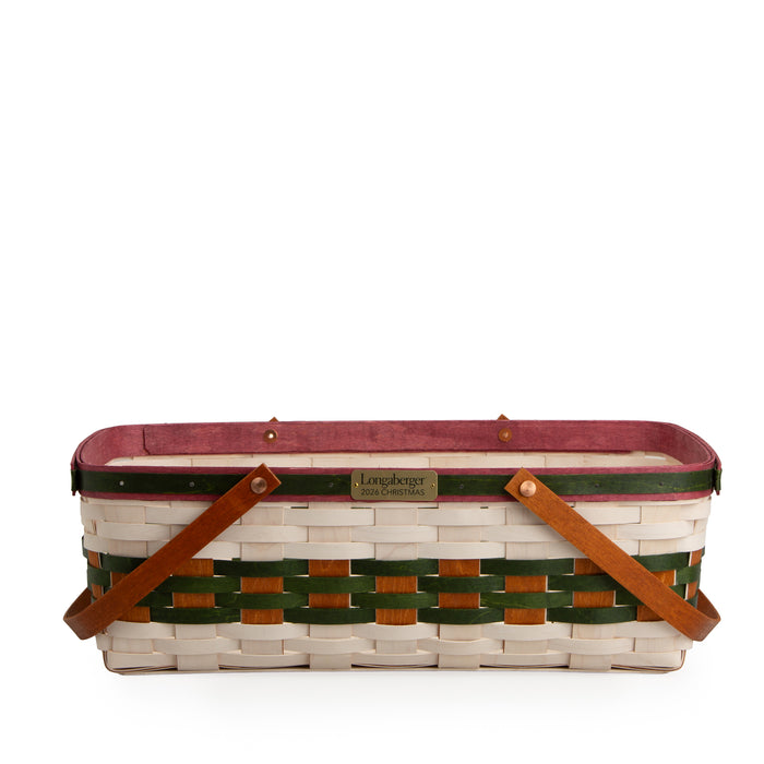Collector's Sleigh Bells Large Gathering Basket with Protector