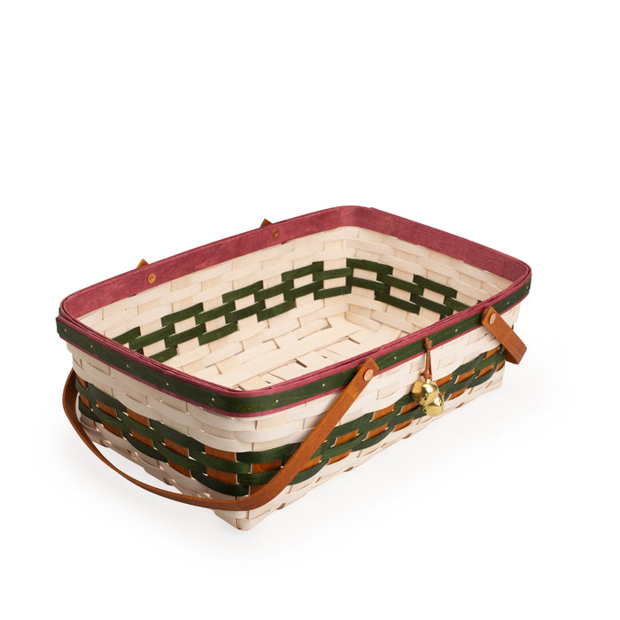 Collector's Sleigh Bells Large Gathering Basket with Protector