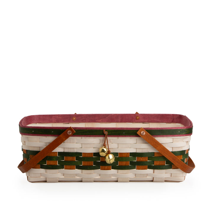 Collector's Sleigh Bells Large Gathering Basket with Protector