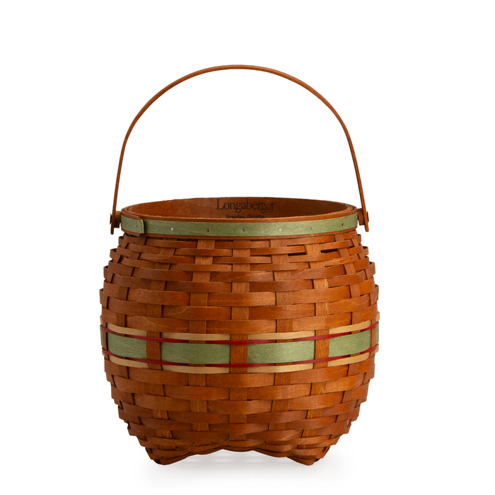 Collector's Apple Picking Medium Round Basket with Protector - Green