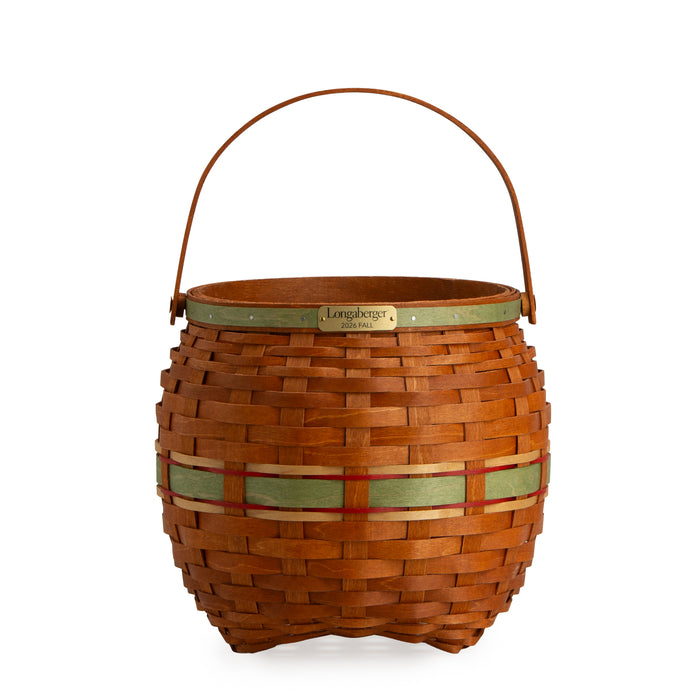 Collector's Apple Picking Medium Round Basket with Protector - Green