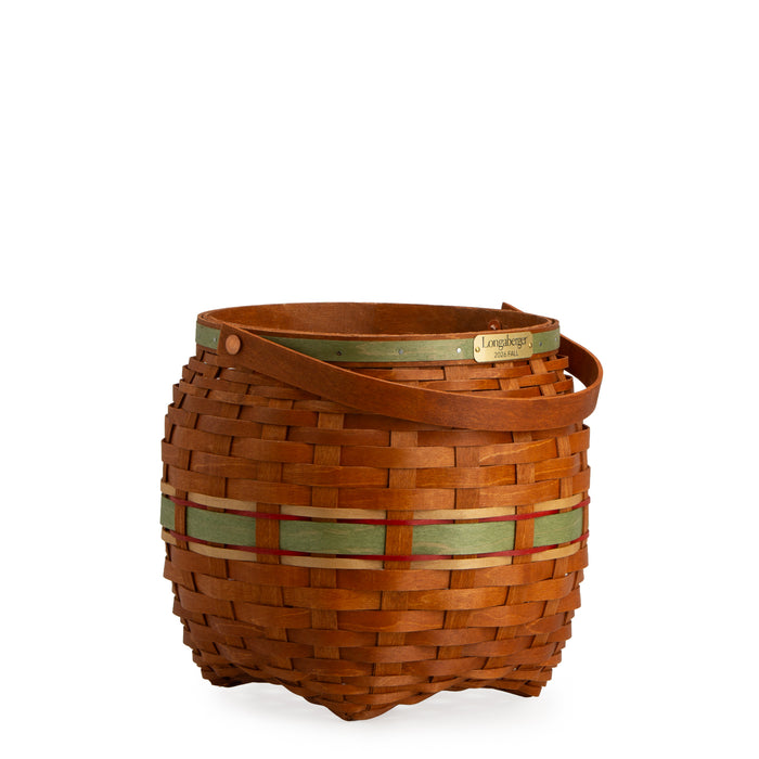 Collector's Apple Picking Medium Round Basket with Protector - Green