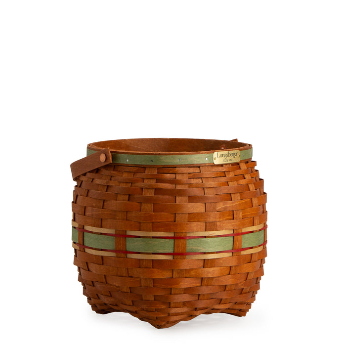 Collector's Apple Picking Medium Round Basket with Protector - Green