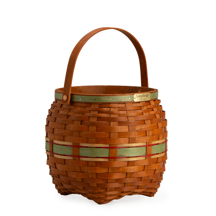 Collector's Apple Picking Medium Round Basket with Protector - Green
