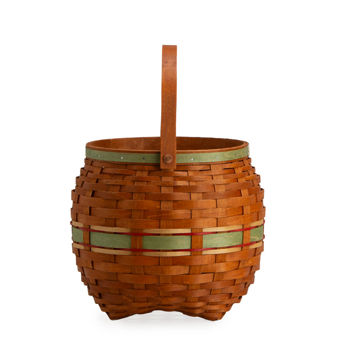 Collector's Apple Picking Medium Round Basket with Protector - Green