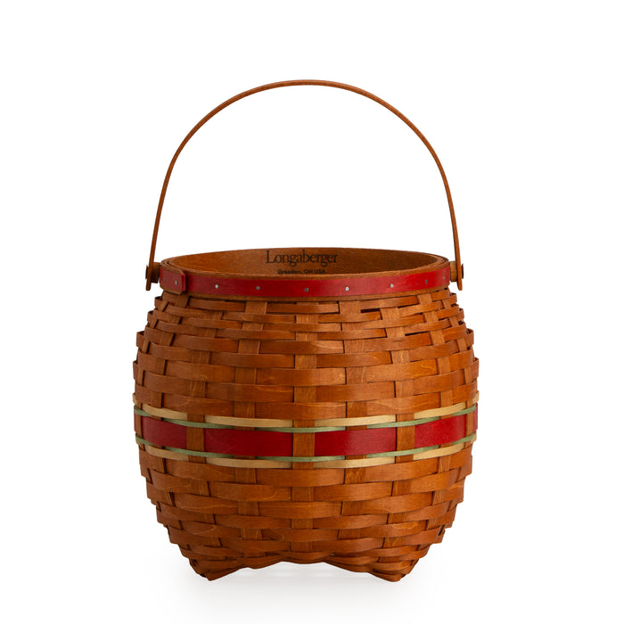 Collector's Apple Picking Medium Round Basket with Protector - Red