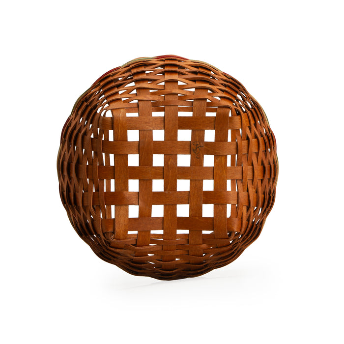 Collector's Apple Picking Medium Round Basket with Protector - Red