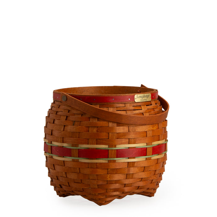 Collector's Apple Picking Medium Round Basket with Protector - Red
