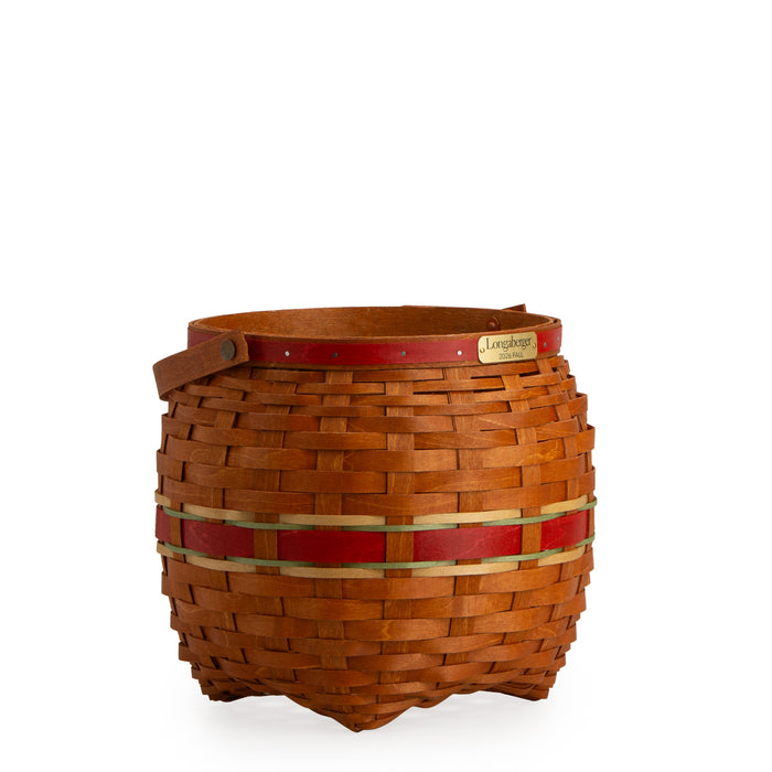 Collector's Apple Picking Medium Round Basket with Protector - Red