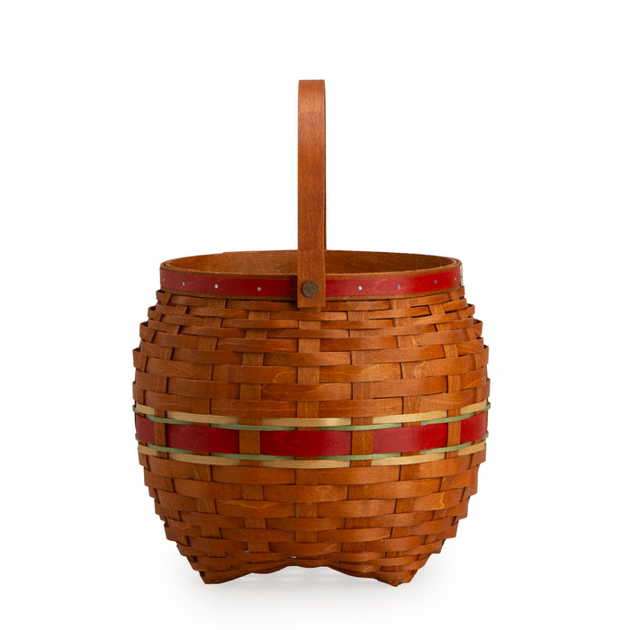 Collector's Apple Picking Medium Round Basket with Protector - Red